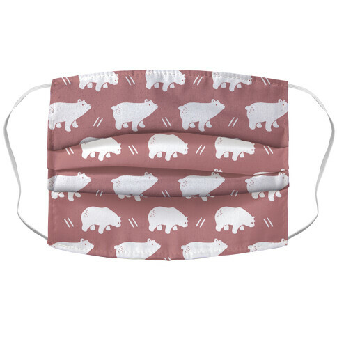 Bear Dusty Rose Boho Pattern Accordion Face Mask