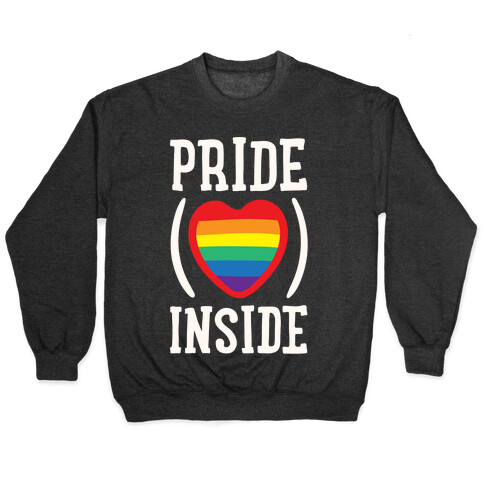 Pride Inside White Print Pullover