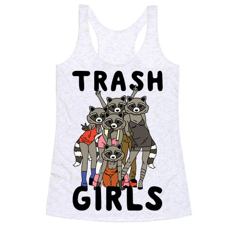 Trash Girls Raccoons Racerback Tank Top