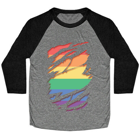 Ripped Shirt: Gay Pride Baseball Tee