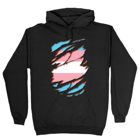 Ripped Shirt: Trans Pride Hooded Sweatshirt