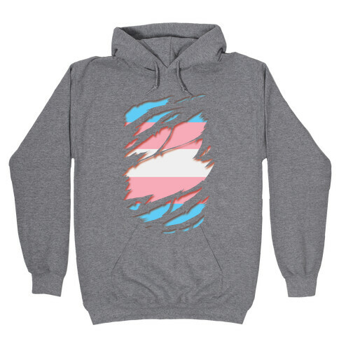 Ripped Shirt: Trans Pride Hooded Sweatshirt