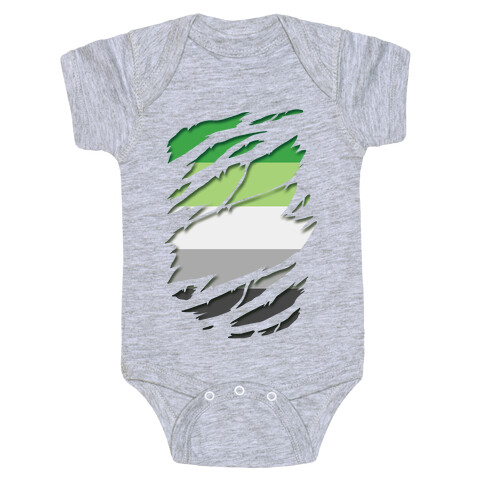 Ripped Shirt: Aromantic Pride Baby One-Piece