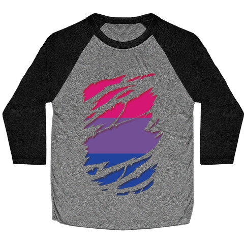 Ripped Shirt: Bi Pride Baseball Tee