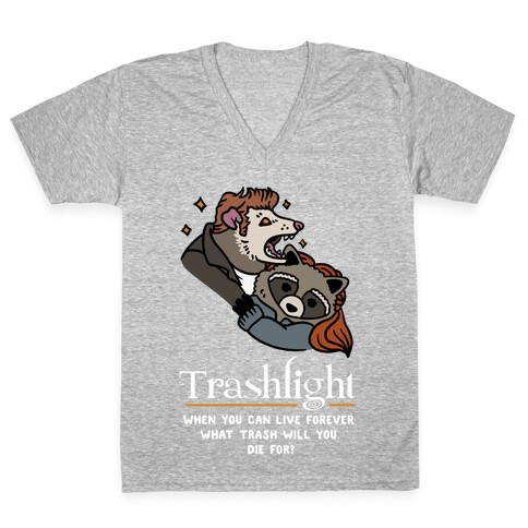 Trashlight Raccoon Opossum Parody V-Neck Tee Shirt