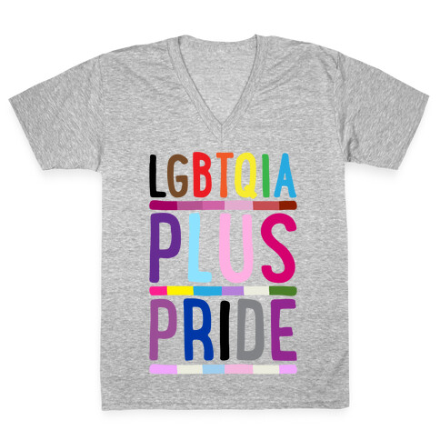 LGBTQIA Plus Pride V-Neck Tee Shirt