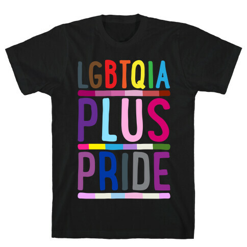 LGBTQIA Plus Pride White Print T-Shirt
