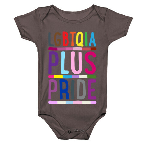 LGBTQIA Plus Pride White Print Baby One-Piece