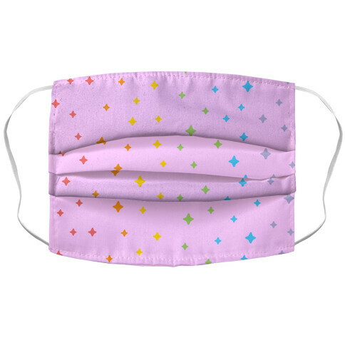 Rainbow Sparkles  Accordion Face Mask