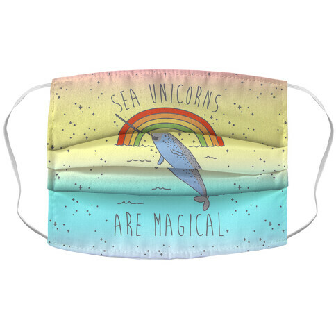 Sea Unicorns Are Magical  Accordion Face Mask