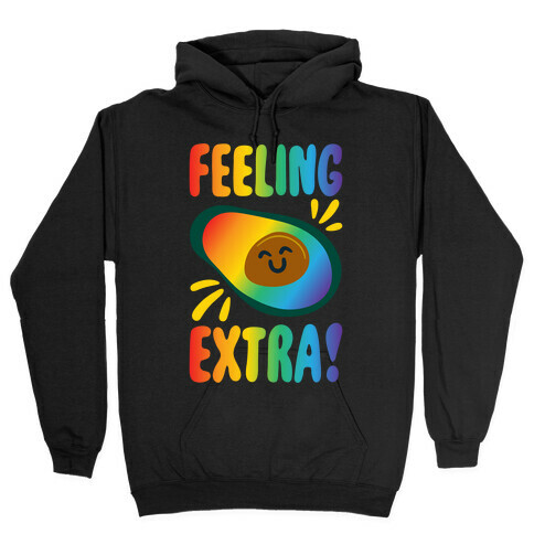 Feeling Extra Avocado White Print Hooded Sweatshirt