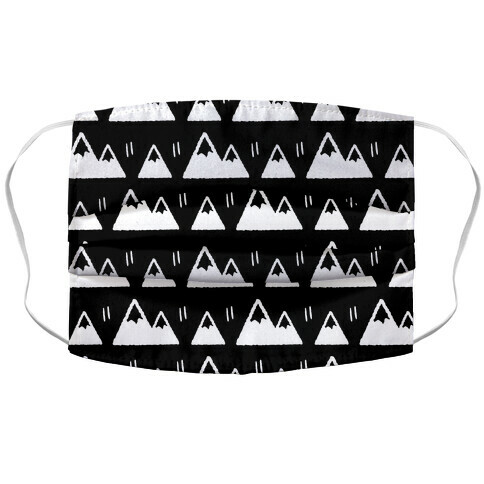 Mountains Boho Pattern Black and White Accordion Face Mask