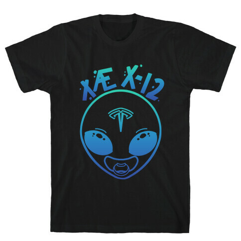 X AE X-12 Elon Musk Alien Baby Blue Gradient  T-Shirt