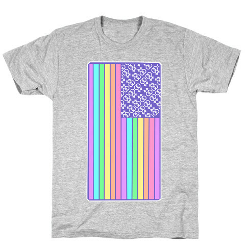 Pastel Gay Pride American Flag T-Shirt