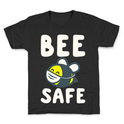 Bee Safe White Print Kids T-Shirt