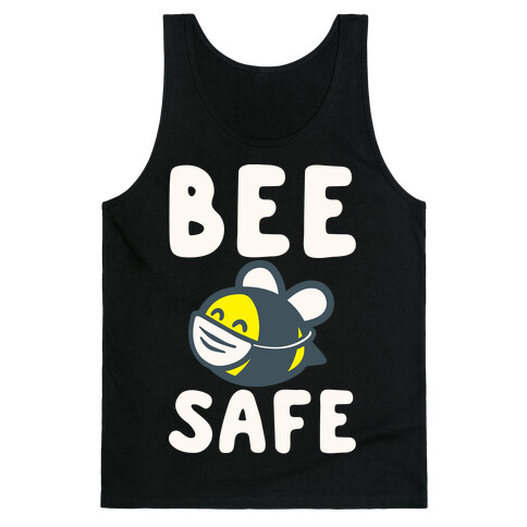 Bee Safe White Print Tank Top