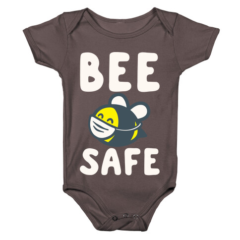 Bee Safe White Print Baby One-Piece