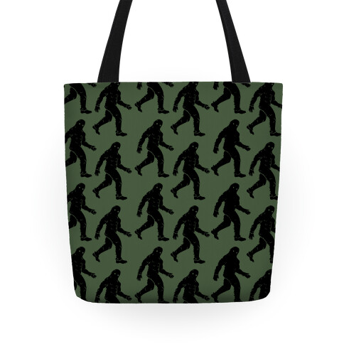 Big Foot Pattern Green Tote