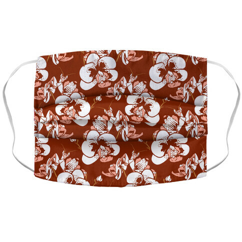 Orchid Mantis Pattern Burnt Sienna Accordion Face Mask