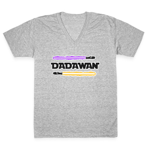 Padawan Dadawan Star Wars Parody Purple/Yellow Light Sabers V-Neck Tee Shirt