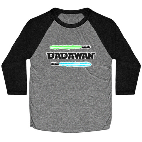 Padawan Dadawan Star Wars Parody Blue/Green Light Sabers Baseball Tee