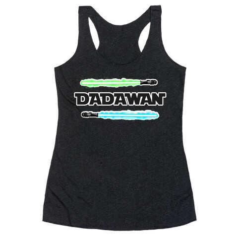 Padawan Dadawan Star Wars Parody Blue/Green Light Sabers Racerback Tank Top