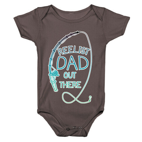 "Reelist Dad Out There" Blue Gradient Fishing Baby One-Piece