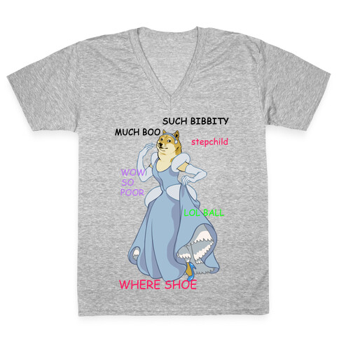 Cinderella Doge V-Neck Tee Shirt