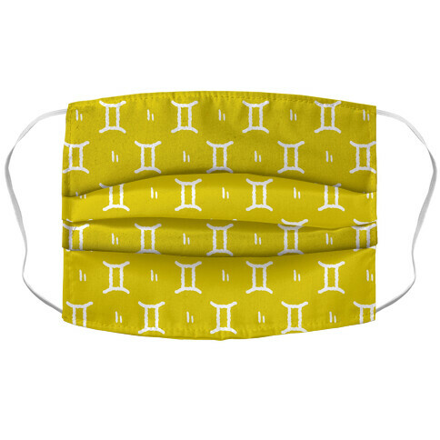 Gemini Symbol Pattern Yellow Accordion Face Mask