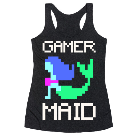 Gamer-Maid White Print Racerback Tank Top