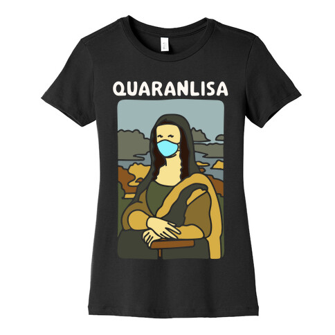 Quaranlisa Parody White Print Womens T-Shirt