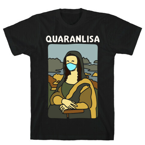 Quaranlisa Parody White Print T-Shirt