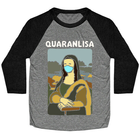 Quaranlisa Parody White Print Baseball Tee