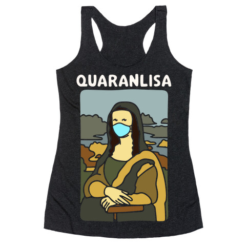 Quaranlisa Parody White Print Racerback Tank Top