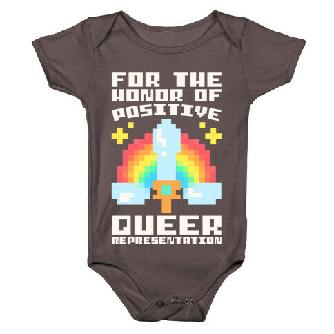 For The Honor of Positive Queer Representation Parody White Print Baby One-Piece