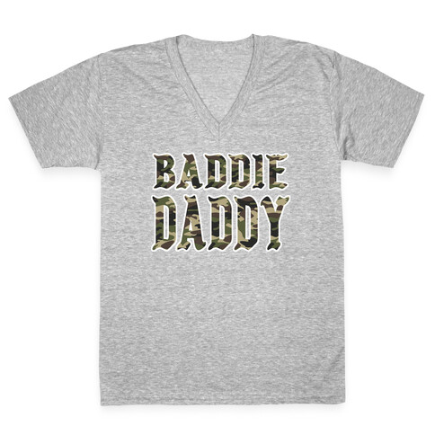 Baddie Daddy Army Camo V-Neck Tee Shirt
