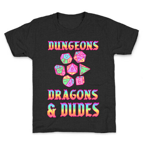 DnD & Dudes Dice Rainbow Gradient Kids T-Shirt