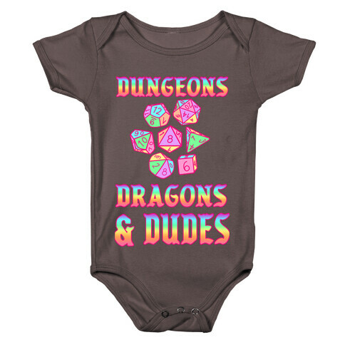 DnD & Dudes Dice Rainbow Gradient Baby One-Piece