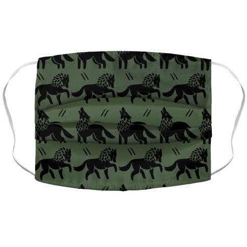 Wolf Chive Boho Pattern Accordion Face Mask