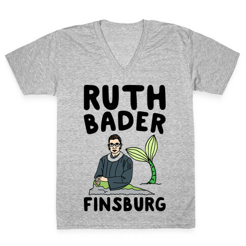 Ruth Bader Finsburg Mermaid Parody V-Neck Tee Shirt