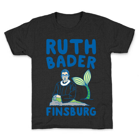 Ruth Bader Finsburg Mermaid Parody White Print Kids T-Shirt