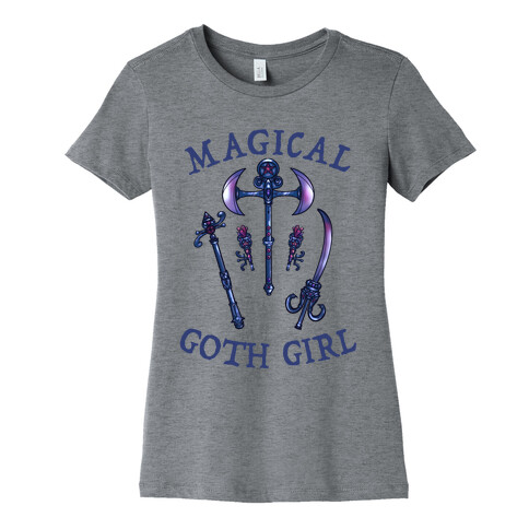 Magical Goth Girl Gray Womens T-Shirt