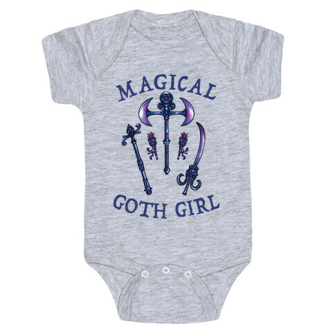 Magical Goth Girl Gray Baby One-Piece