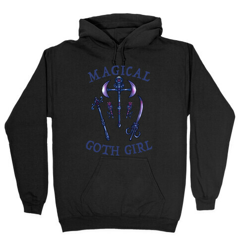 Magical Goth Girl Gray Hooded Sweatshirt