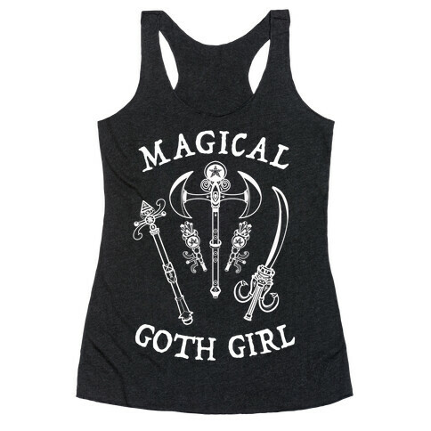 Magical Goth Girl White Racerback Tank Top