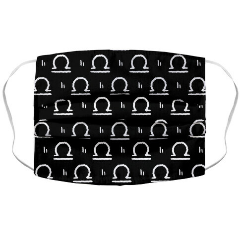 Libra Symbol Pattern Black and White Accordion Face Mask