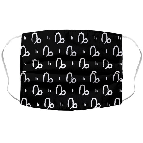  Capricorn Symbol Pattern Black and White Accordion Face Mask