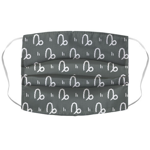  Capricorn Symbol Pattern Grey Accordion Face Mask