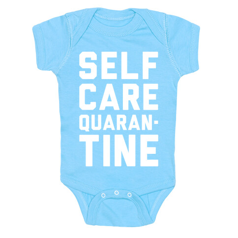 Self Care Quarantine White Print Baby One-Piece