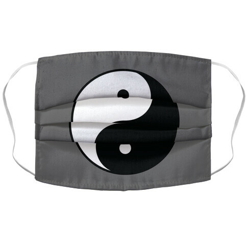 Yin Yang Gray Accordion Face Mask